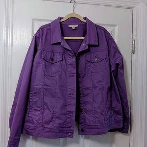 Women Within Size 24 W Purple  Jean Jacket